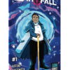 MythFall Issue #1 Mockup Variant by Desarea Guyton featuring Malkan in front of a star field and wormhole with magic butterflies.