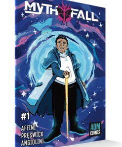 MythFall Issue #1 Mockup Variant by Desarea Guyton featuring Malkan in front of a star field and wormhole with magic butterflies.